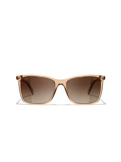 CHANEL Rectangular Sunglasses CH5447 Light Brown/Brown Gradient - view 2, Light Brown/Brown Gradient