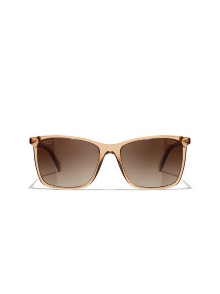 CHANEL Rectangular Sunglasses CH5447 Light Brown/Brown Gradient - view 2, Light Brown/Brown Gradient