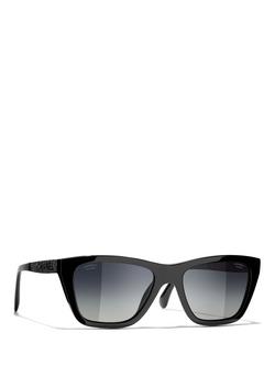 CHANEL Rectangular Sunglasses CH5442 Black/Grey Gradient, Black/Grey Gradient