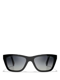 CHANEL Rectangular Sunglasses CH5442 Black/Grey Gradient - view 2, Black/Grey Gradient