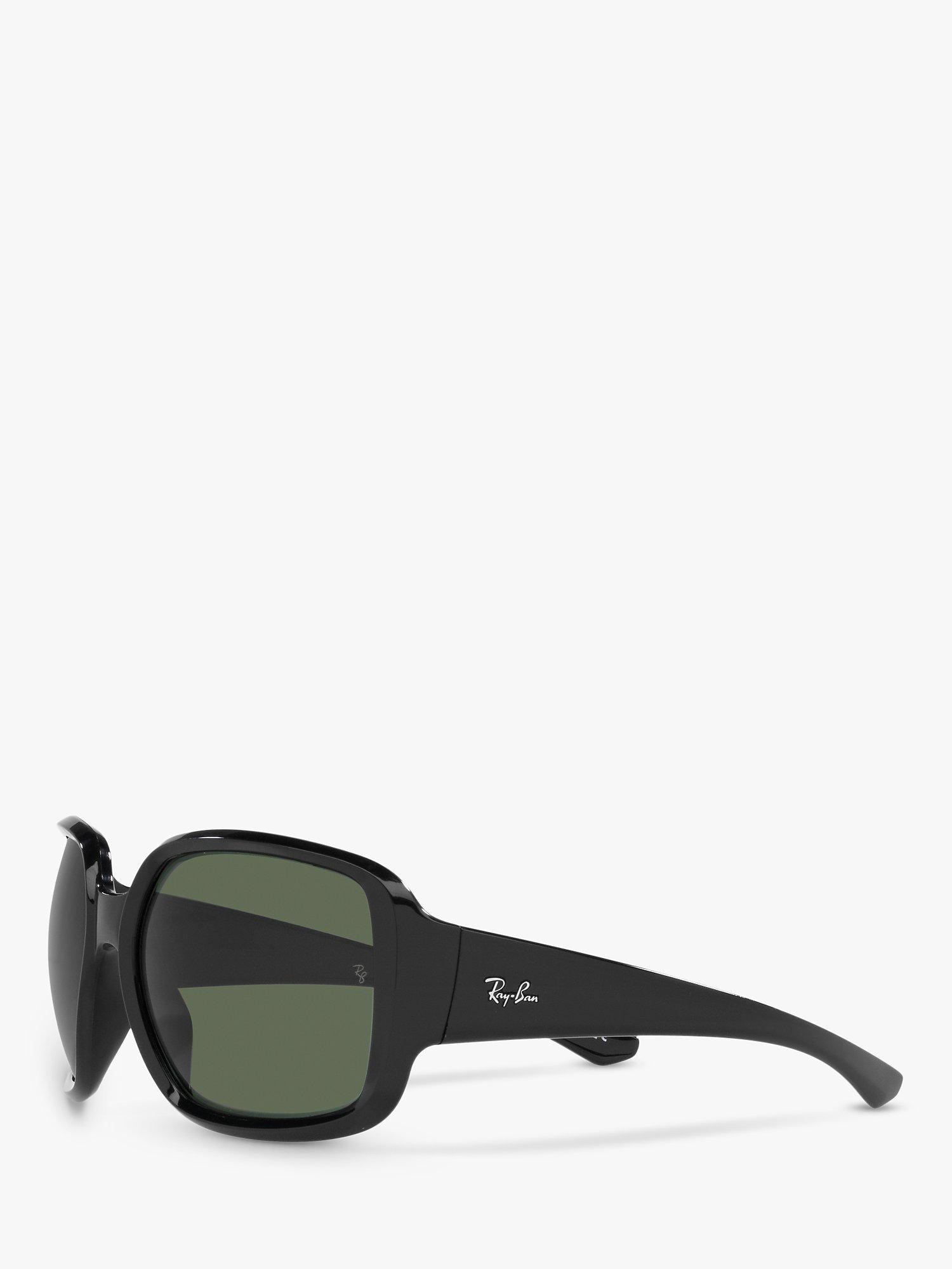 Product image 3 of 11, which shows Ray-Ban RB4347 Unisex Square Sunglasses, Black/Green Classic