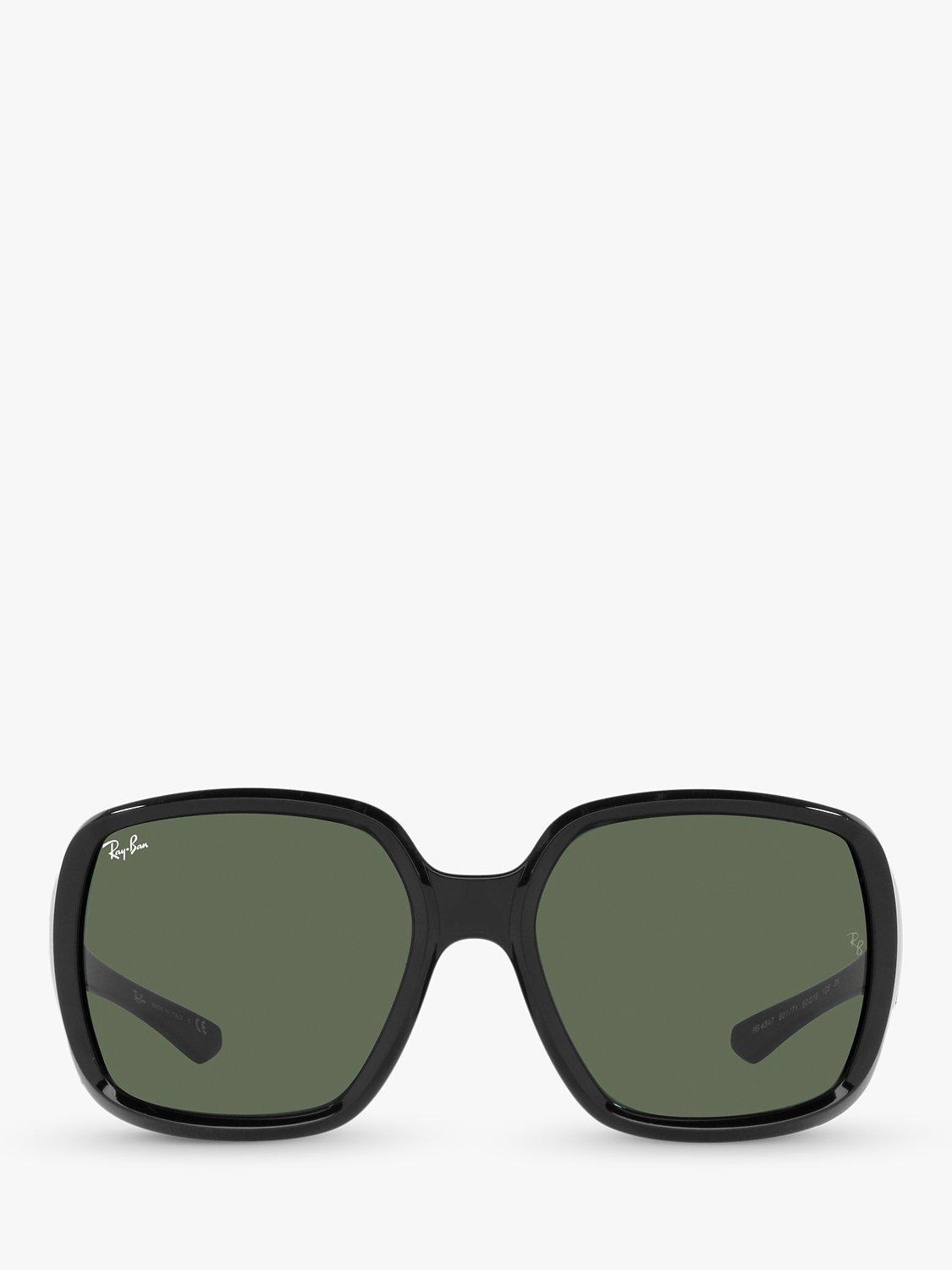 Product image 2 of 11, which shows Ray-Ban RB4347 Unisex Square Sunglasses, Black/Green Classic