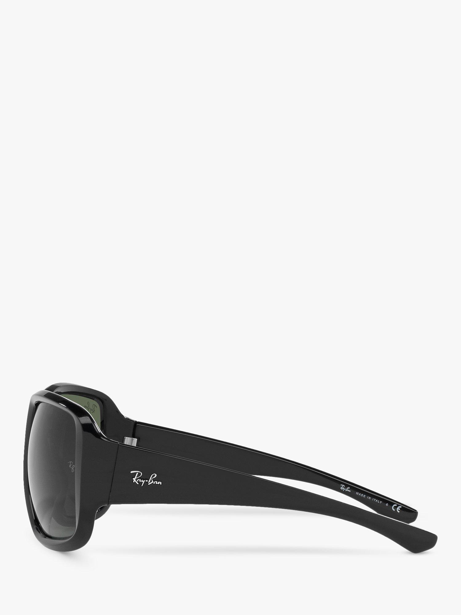 Product image 4 of 11, which shows Ray-Ban RB4347 Unisex Square Sunglasses, Black/Green Classic