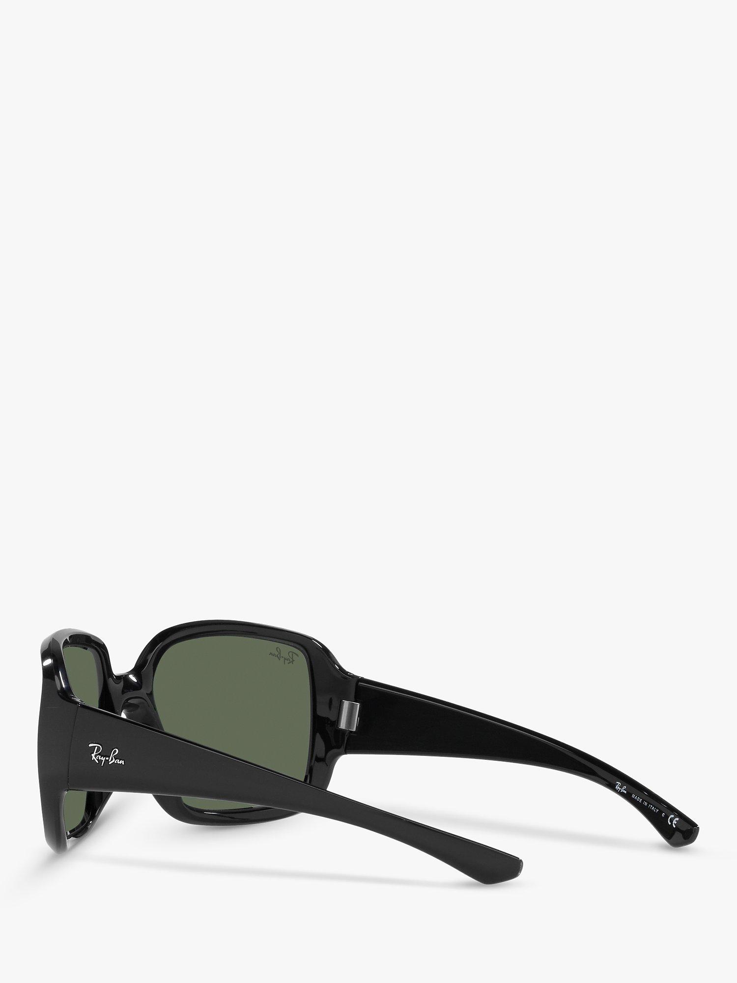 Product image 5 of 11, which shows Ray-Ban RB4347 Unisex Square Sunglasses, Black/Green Classic