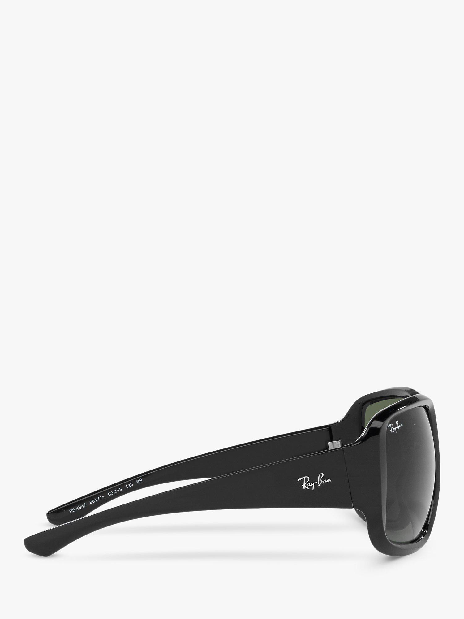 Product image 10 of 11, which shows Ray-Ban RB4347 Unisex Square Sunglasses, Black/Green Classic