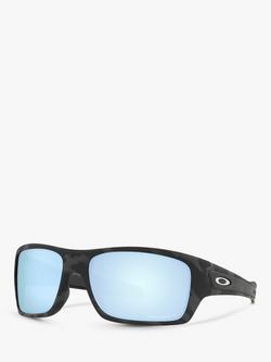 Oakley OO9263 Men's Turbine Prizm Polarised Sunglasses, Black Camouflage/Mirror Blue