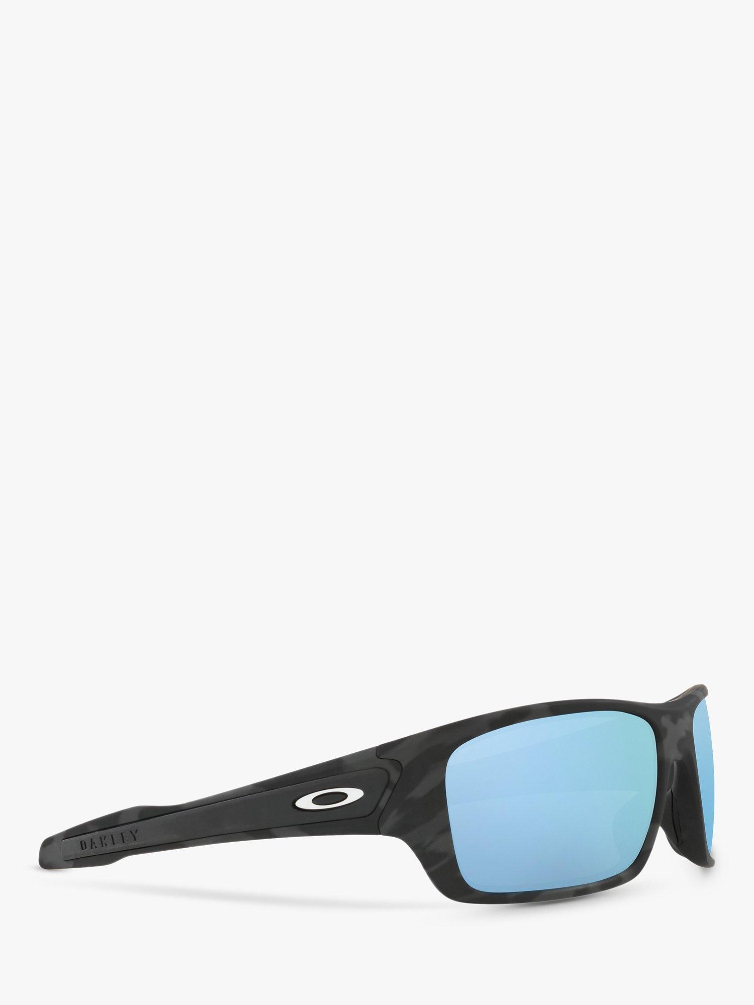 Oakley OO9263 Men's Turbine Prizm Polarised Sunglasses, Black Camouflage/Mirror Blue