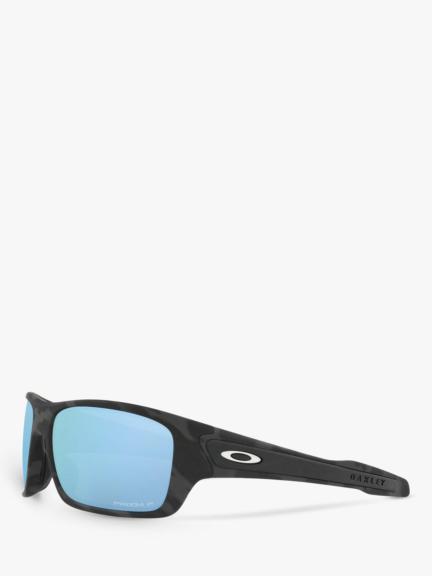 Oakley OO9263 Men's Turbine Prizm Polarised Sunglasses, Black Camouflage/Mirror Blue