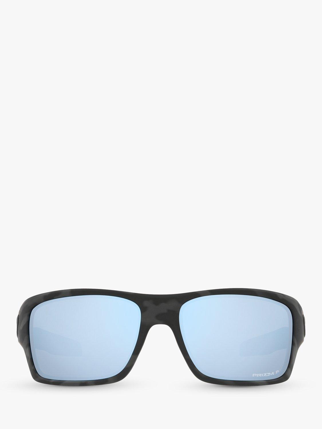 Oakley OO9263 Men's Turbine Prizm Polarised Sunglasses, Black Camouflage/Mirror Blue