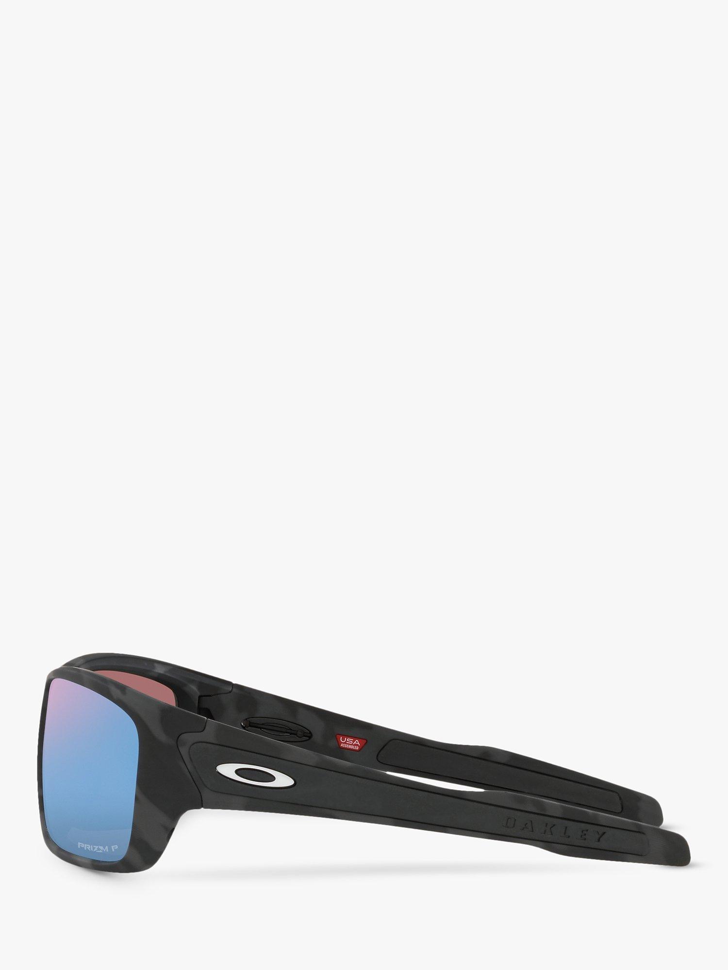 Oakley OO9263 Men's Turbine Prizm Polarised Sunglasses, Black Camouflage/Mirror Blue