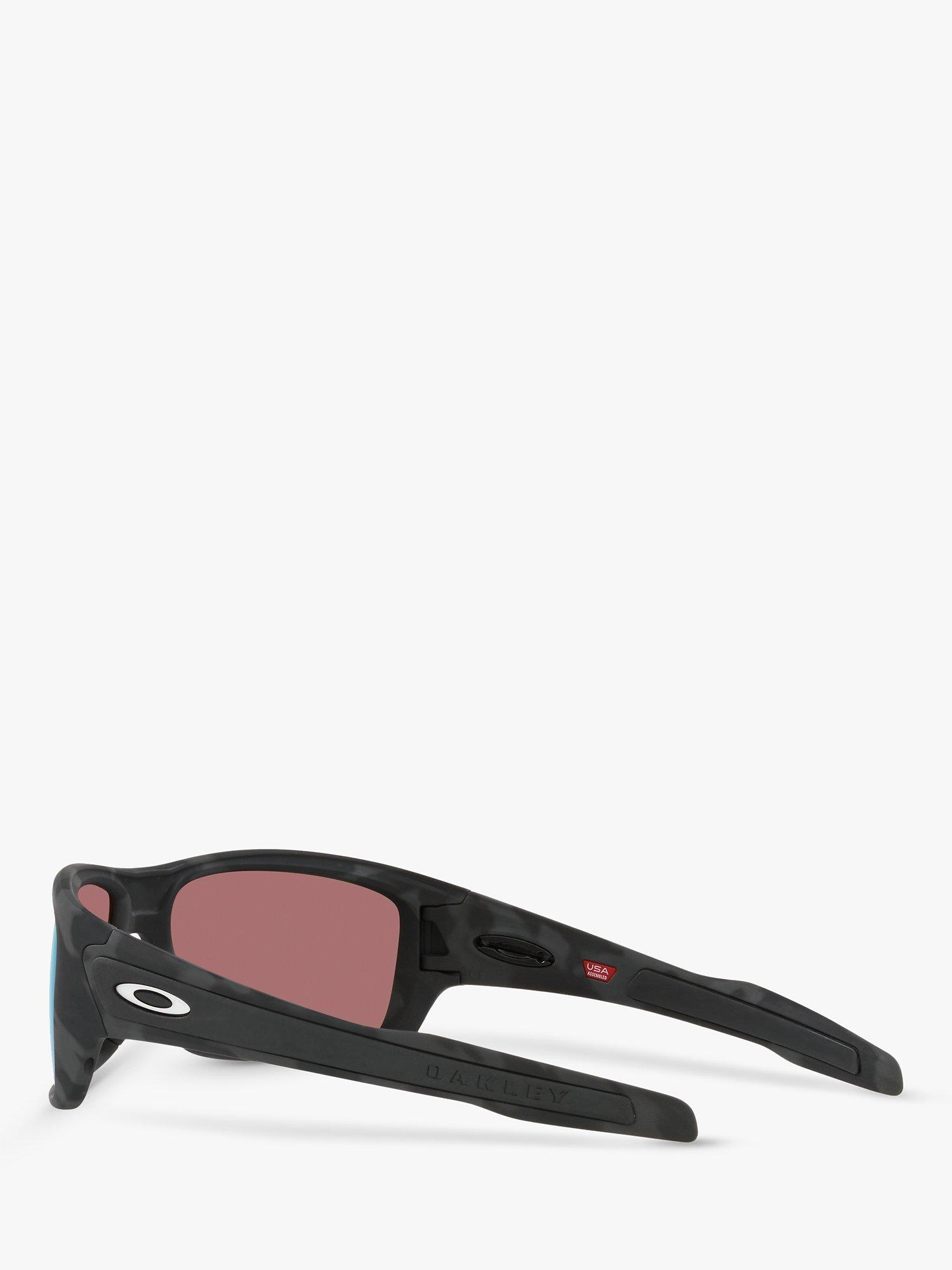 Oakley OO9263 Men's Turbine Prizm Polarised Sunglasses, Black Camouflage/Mirror Blue