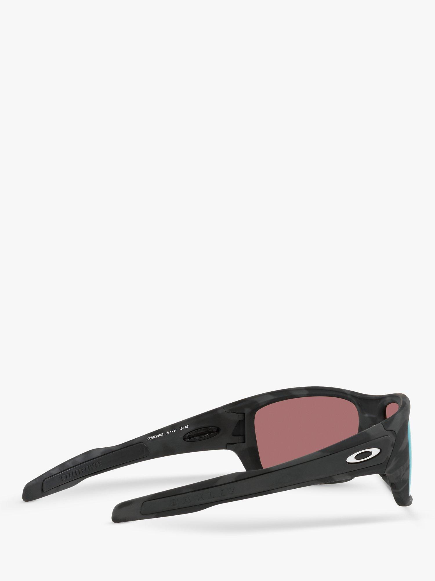 Oakley OO9263 Men's Turbine Prizm Polarised Sunglasses, Black Camouflage/Mirror Blue