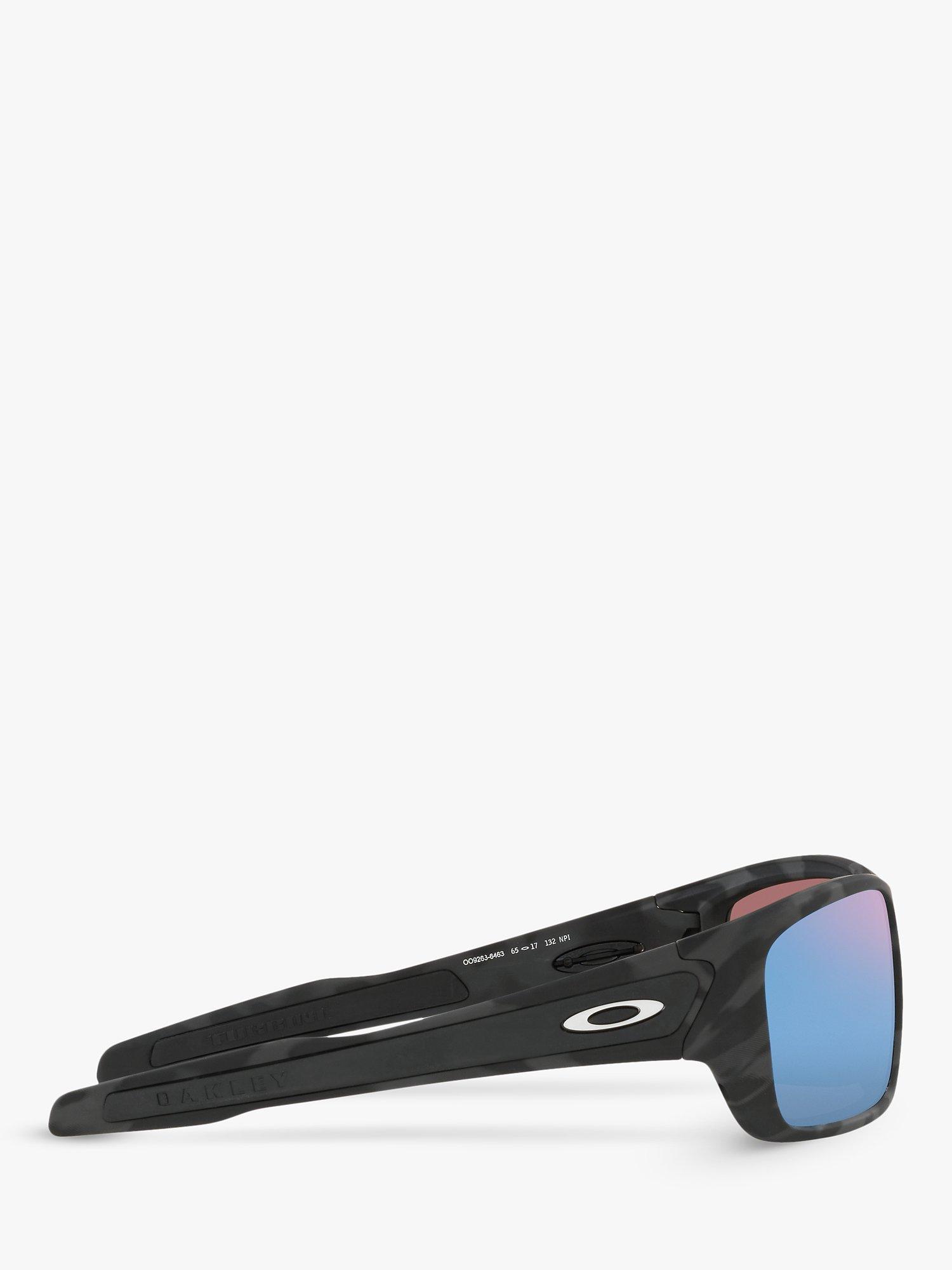 Oakley OO9263 Men's Turbine Prizm Polarised Sunglasses, Black Camouflage/Mirror Blue