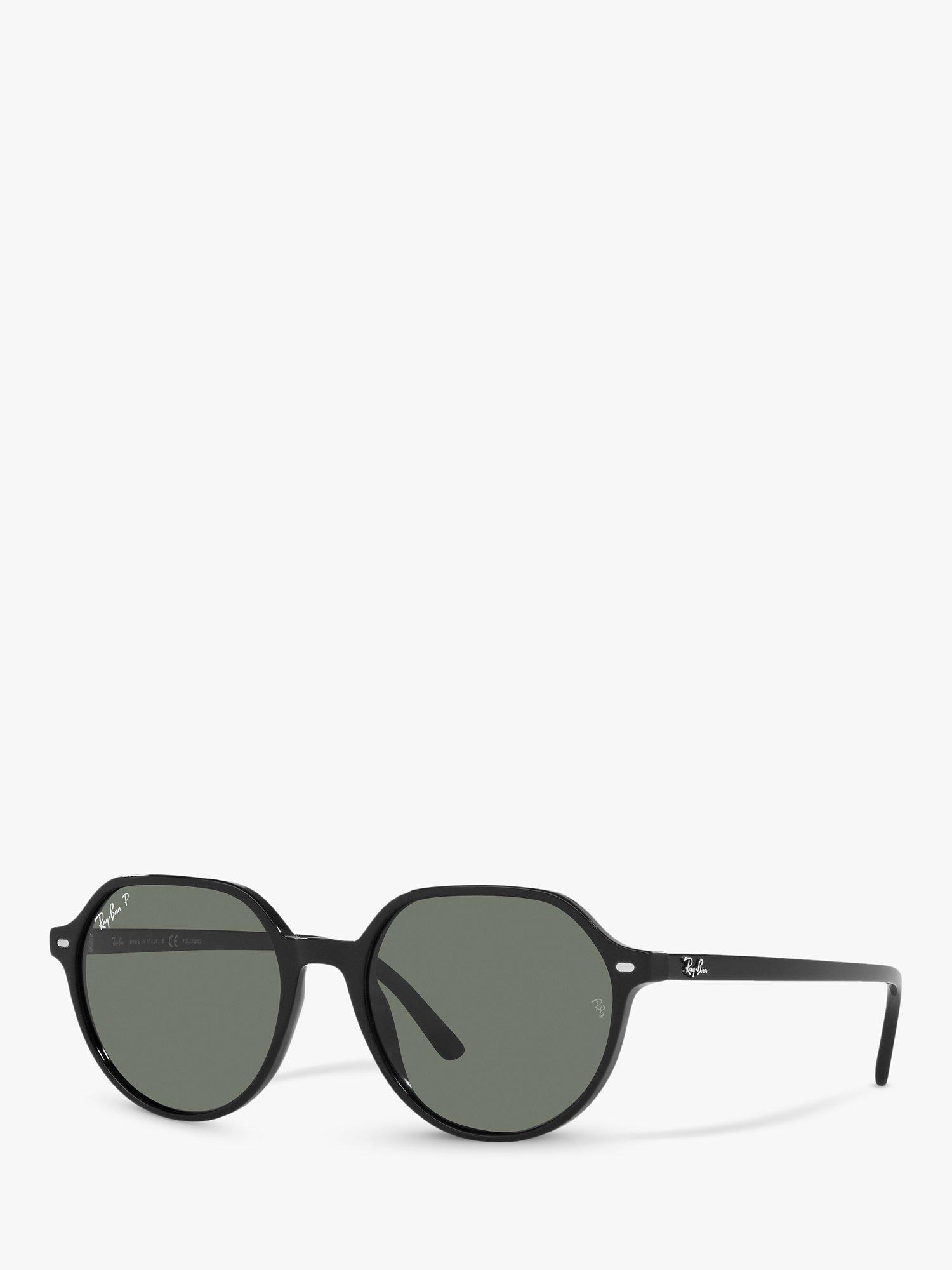Product image 1 of 11, which shows Ray-Ban RB2195 Unisex Thalia Polarised Square Sunglasses, Black