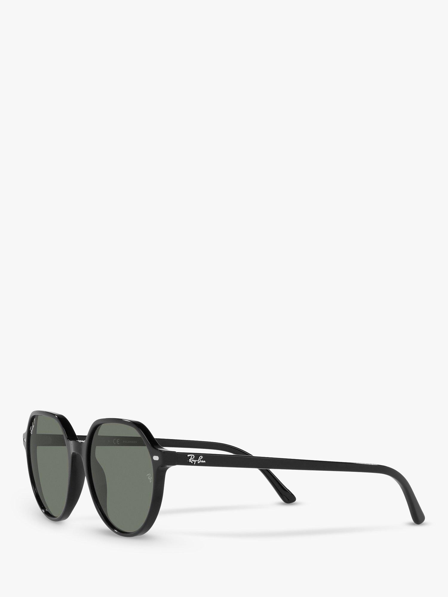 Product image 2 of 11, which shows Ray-Ban RB2195 Unisex Thalia Polarised Square Sunglasses, Black
