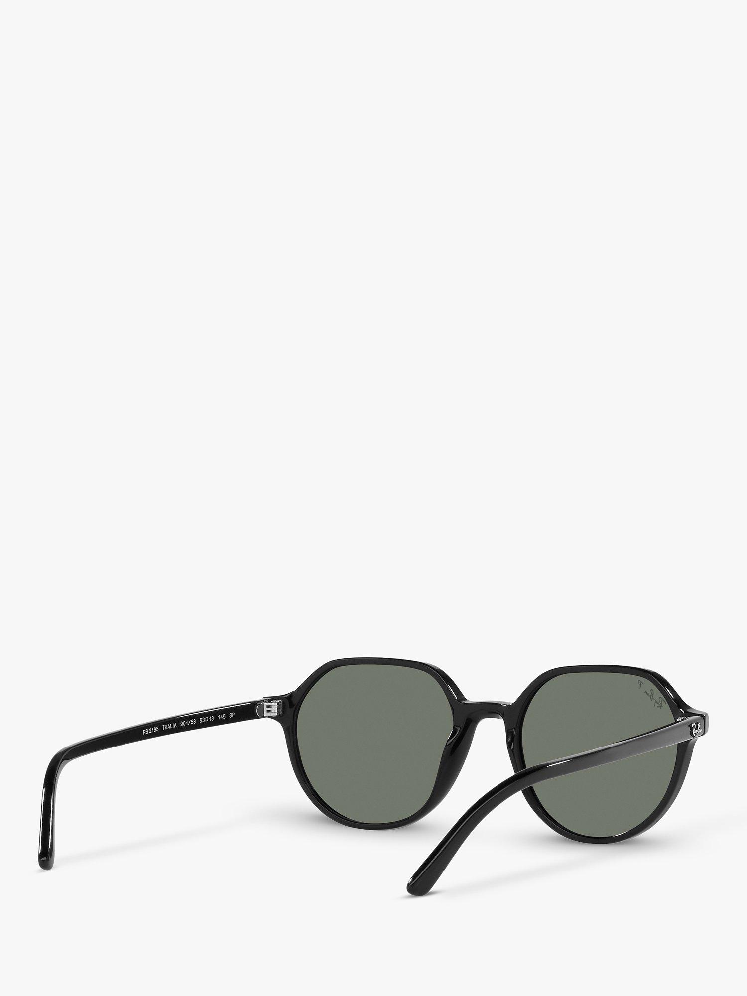 Product image 8 of 11, which shows Ray-Ban RB2195 Unisex Thalia Polarised Square Sunglasses, Black
