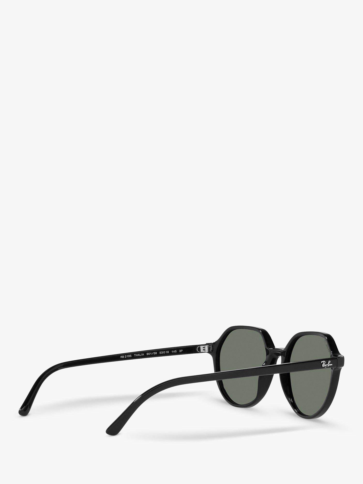 Product image 9 of 11, which shows Ray-Ban RB2195 Unisex Thalia Polarised Square Sunglasses, Black