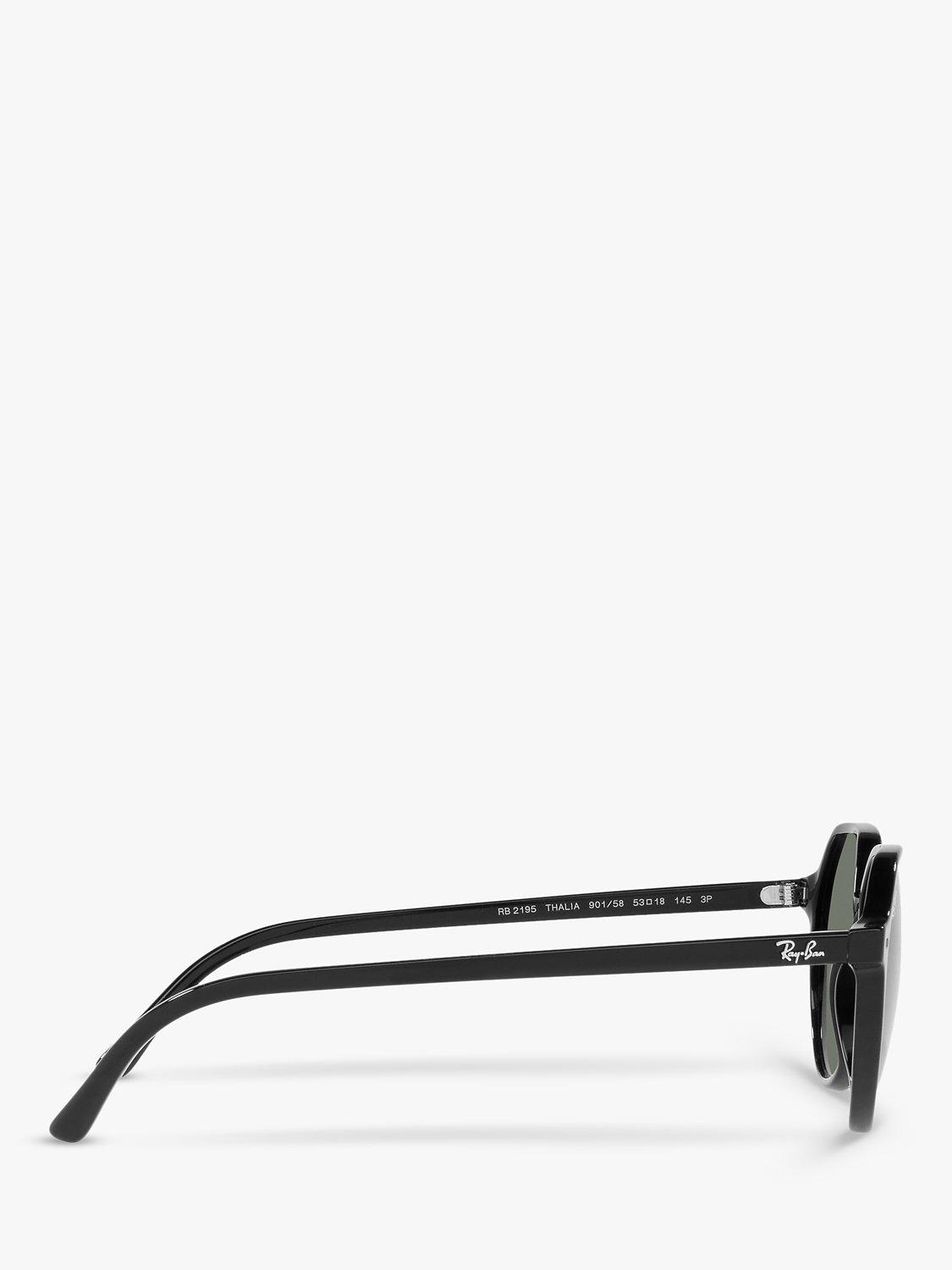 Product image 10 of 11, which shows Ray-Ban RB2195 Unisex Thalia Polarised Square Sunglasses, Black