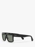 Ray-Ban RB2191 Unisex Polarised Pillow Shape Sunglasses, Black
