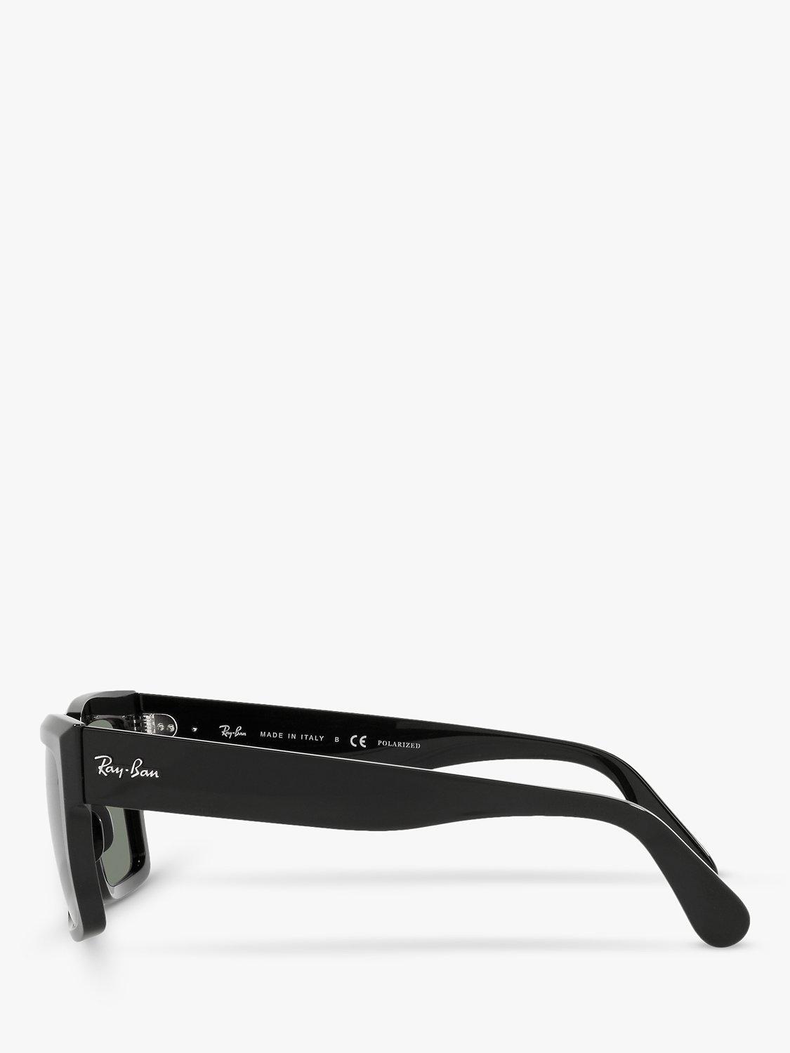 Product image 4 of 11, which shows Ray-Ban RB2191 Unisex Polarised Pillow Shape Sunglasses, Black