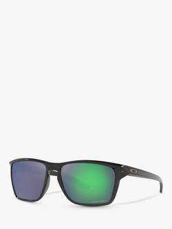 Oakley OO9448 Men's Sylas Prizm Rectangular Sunglasses, Black Ink/Mirror Green