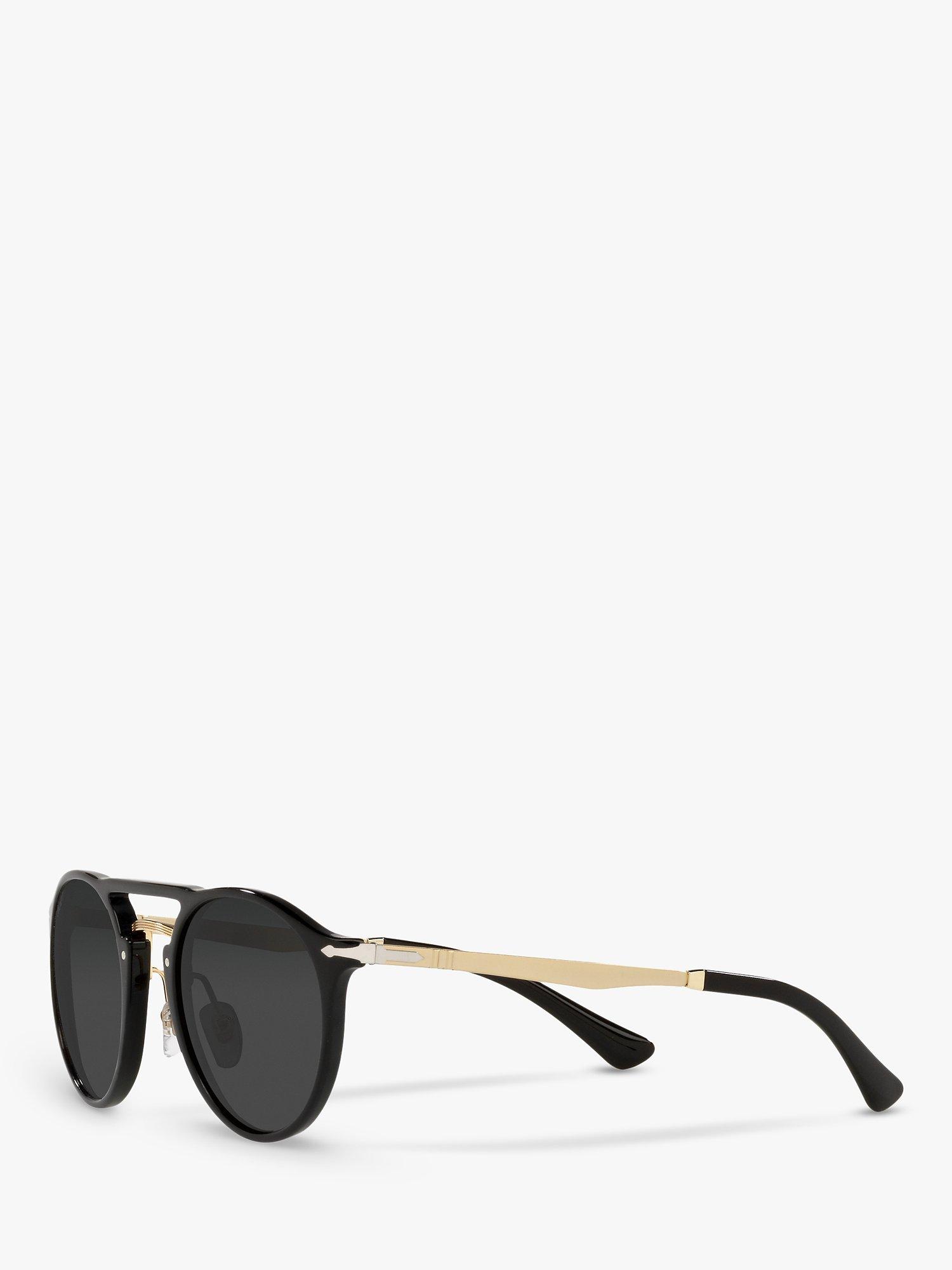 Product image 2 of 11, which shows Persol PO3264S Unisex Phantos Polarised Sunglasses, Black/Gold