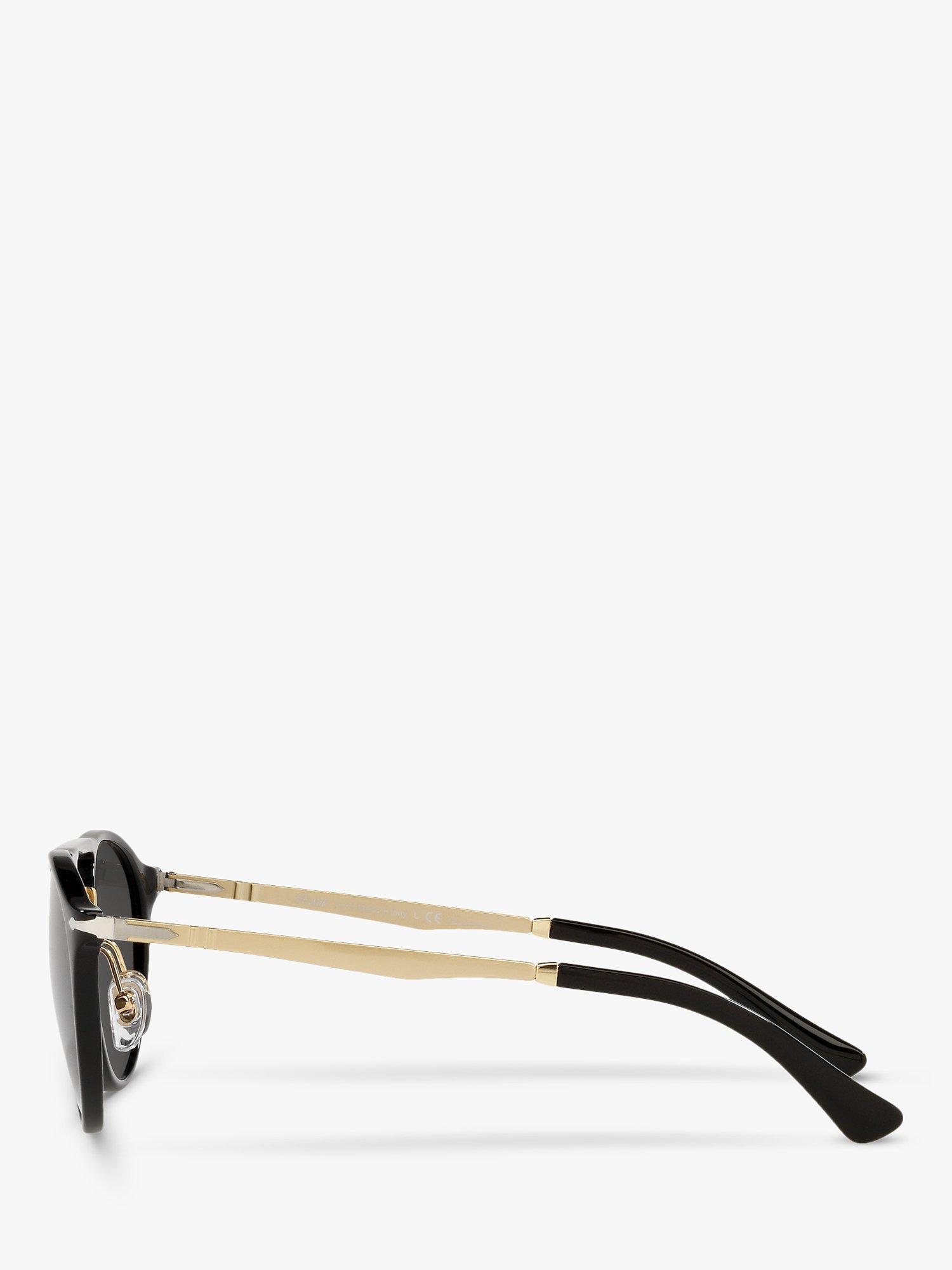 Product image 4 of 11, which shows Persol PO3264S Unisex Phantos Polarised Sunglasses, Black/Gold