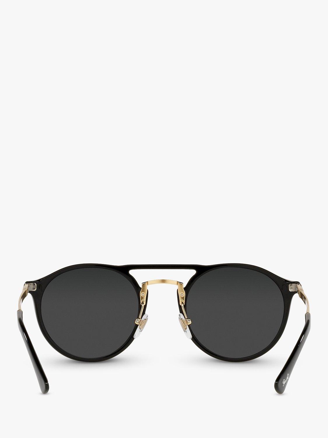 Product image 7 of 11, which shows Persol PO3264S Unisex Phantos Polarised Sunglasses, Black/Gold