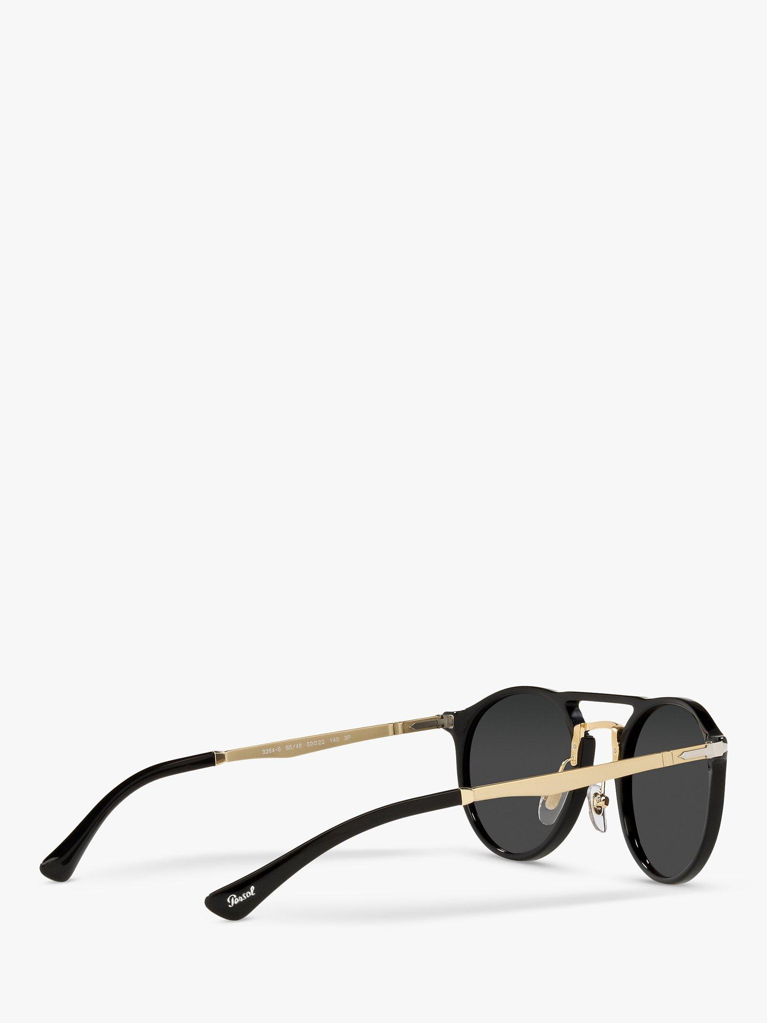 Product image 9 of 11, which shows Persol PO3264S Unisex Phantos Polarised Sunglasses, Black/Gold