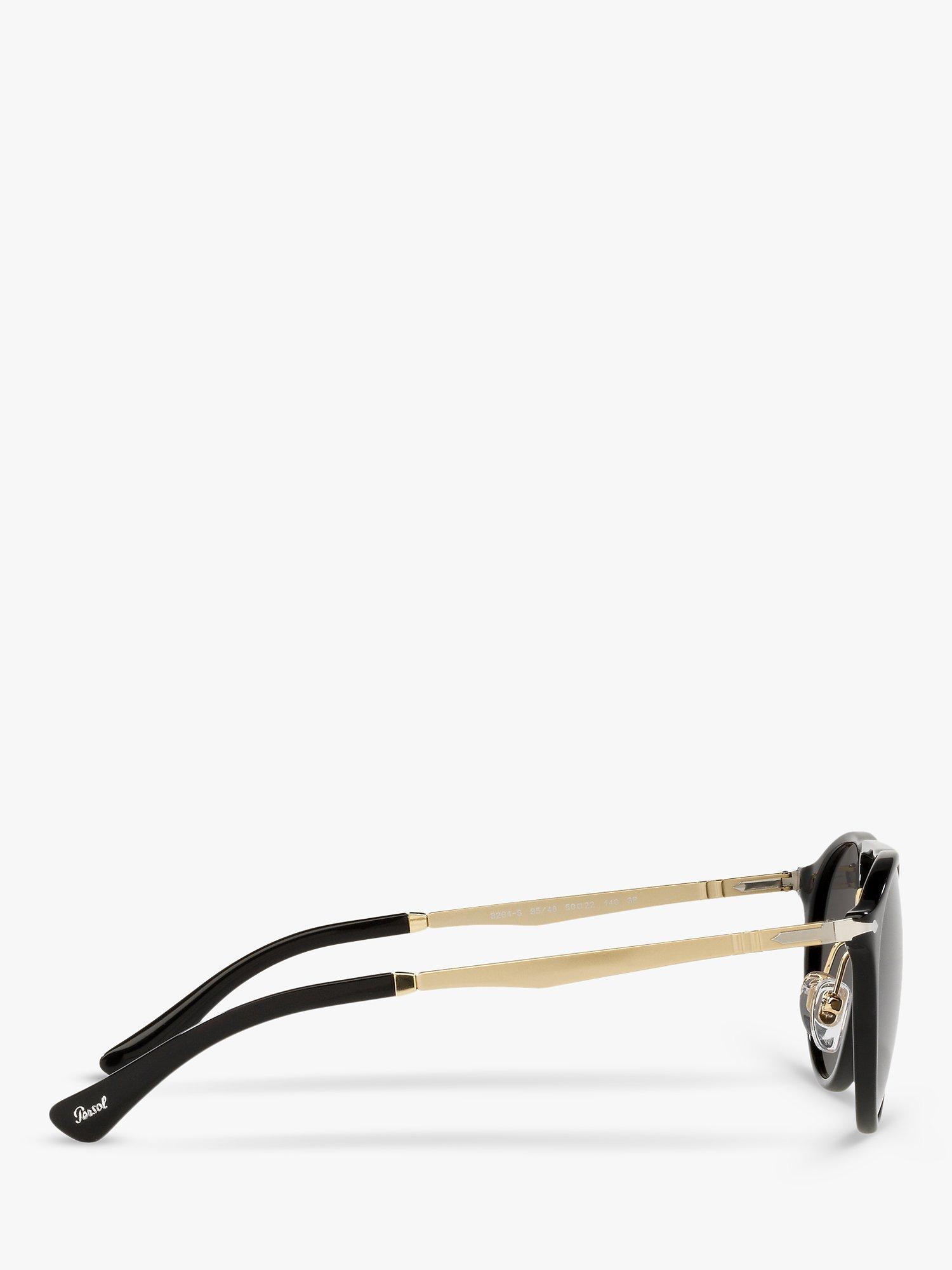 Product image 10 of 11, which shows Persol PO3264S Unisex Phantos Polarised Sunglasses, Black/Gold