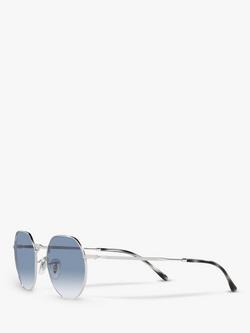 Ray-Ban RB3565 Jack Unisex Metal Hexagonal Sunglasses - view 2, Silver/Light Blue Gradient
