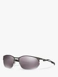 Oakley OO4145 Men's Wire Tap 2.0 Polarised Prizm Rectangular Sunglasses, Pewter/Mirror Grey