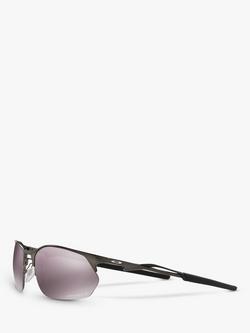 Oakley OO4145 Men's Wire Tap 2.0 Polarised Prizm Rectangular Sunglasses, Pewter/Mirror Grey - view 2, Pewter/Mirror Grey