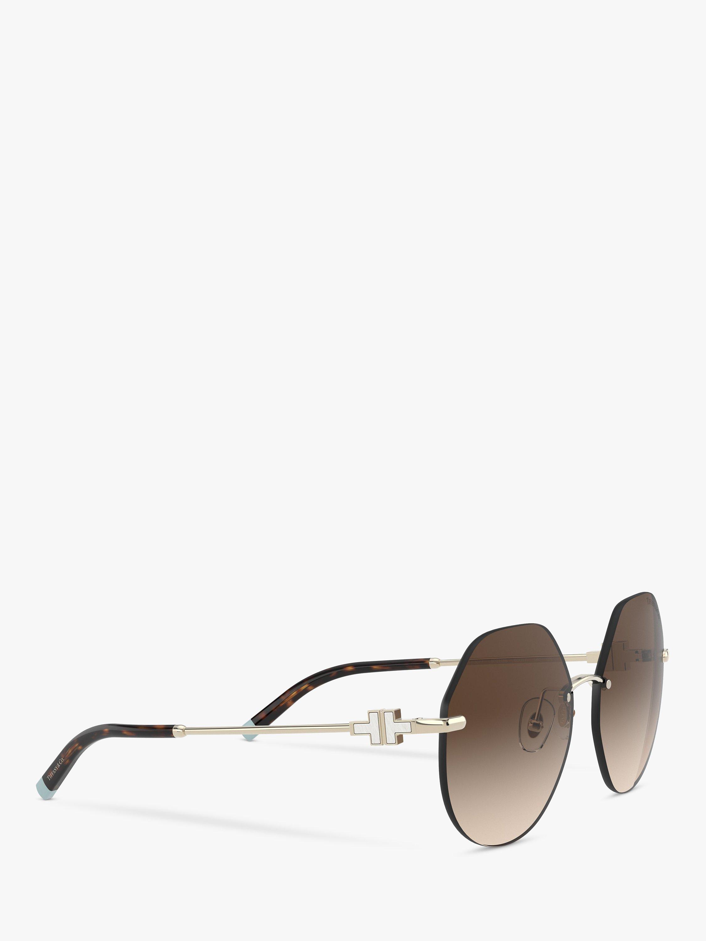 Product image 11 of 11, which shows Tiffany & Co TF3077 Women's Irregular Sunglasses, Pale Gold