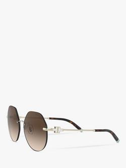 Tiffany & Co TF3077 Women's Irregular Sunglasses, Pale Gold - view 2, Pale Gold