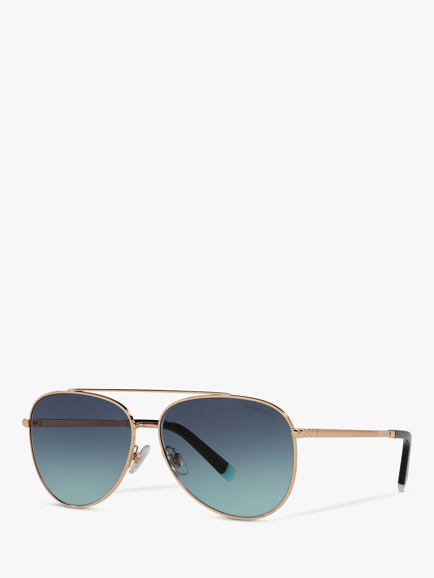 Tiffany & Co TF3074 Women's Aviator Sunglasses, Gold/Blue Gradient