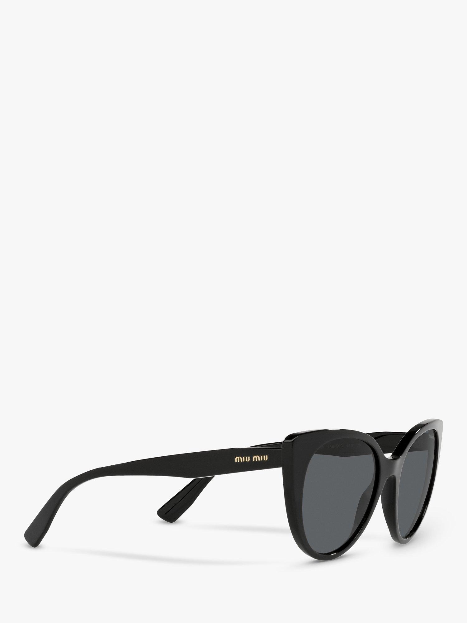 Product image 11 of 11, which shows Miu Miu MU 04XS Women's Cat's Eye Sunglasses, Black/Grey