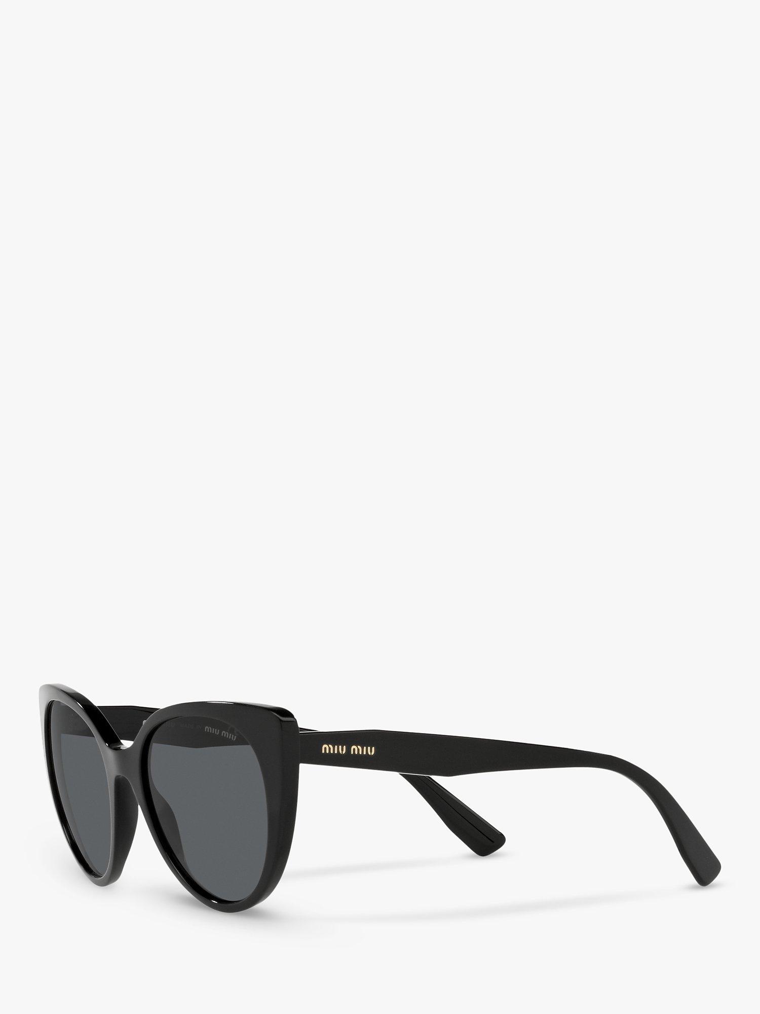 Product image 2 of 11, which shows Miu Miu MU 04XS Women's Cat's Eye Sunglasses, Black/Grey