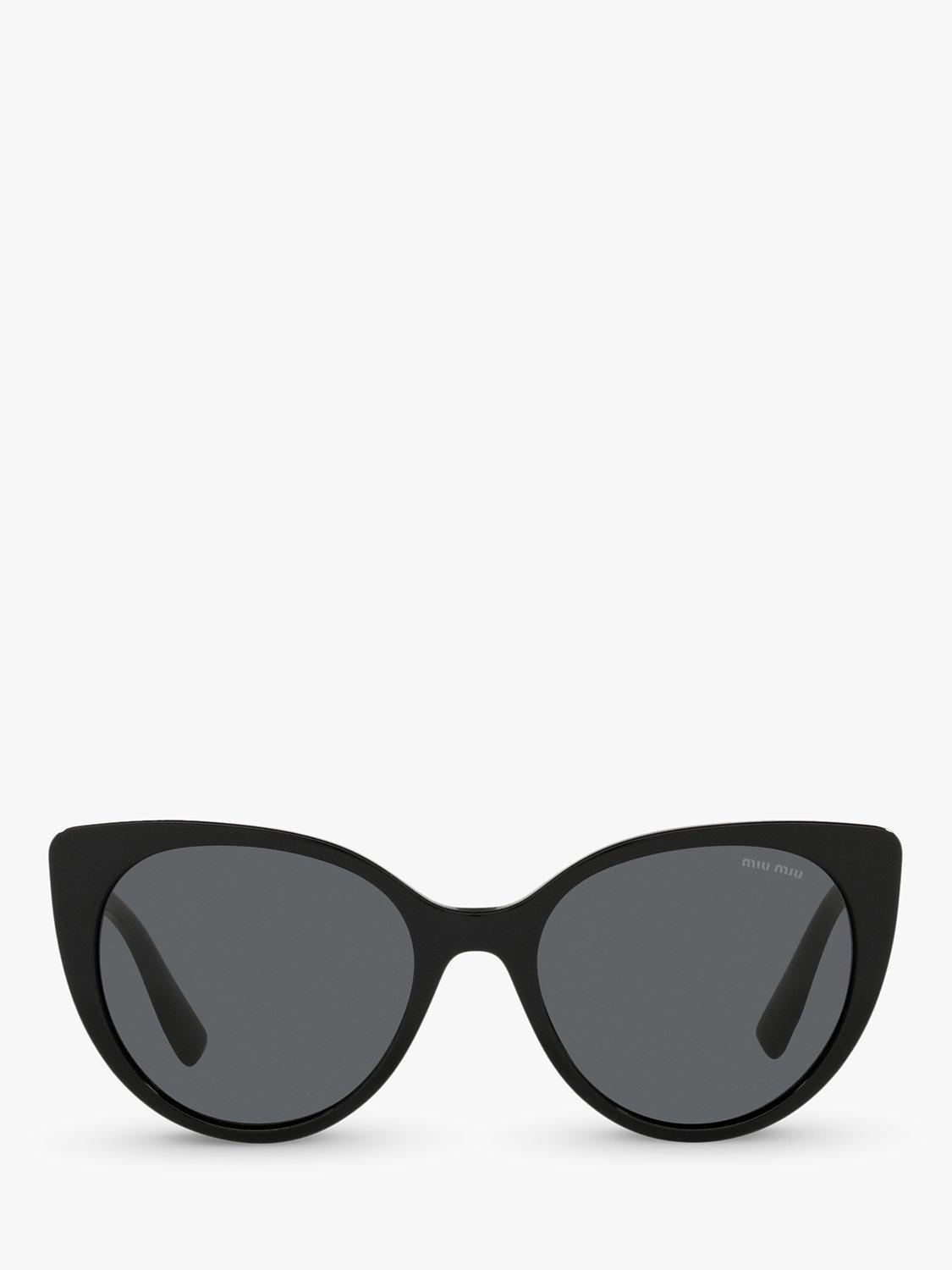 Product image 3 of 11, which shows Miu Miu MU 04XS Women's Cat's Eye Sunglasses, Black/Grey