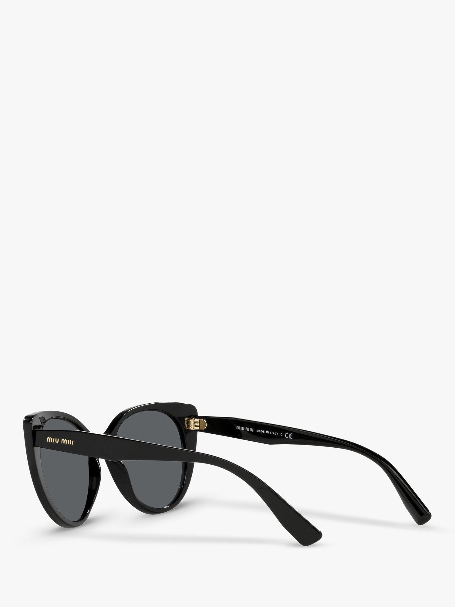 Product image 5 of 11, which shows Miu Miu MU 04XS Women's Cat's Eye Sunglasses, Black/Grey