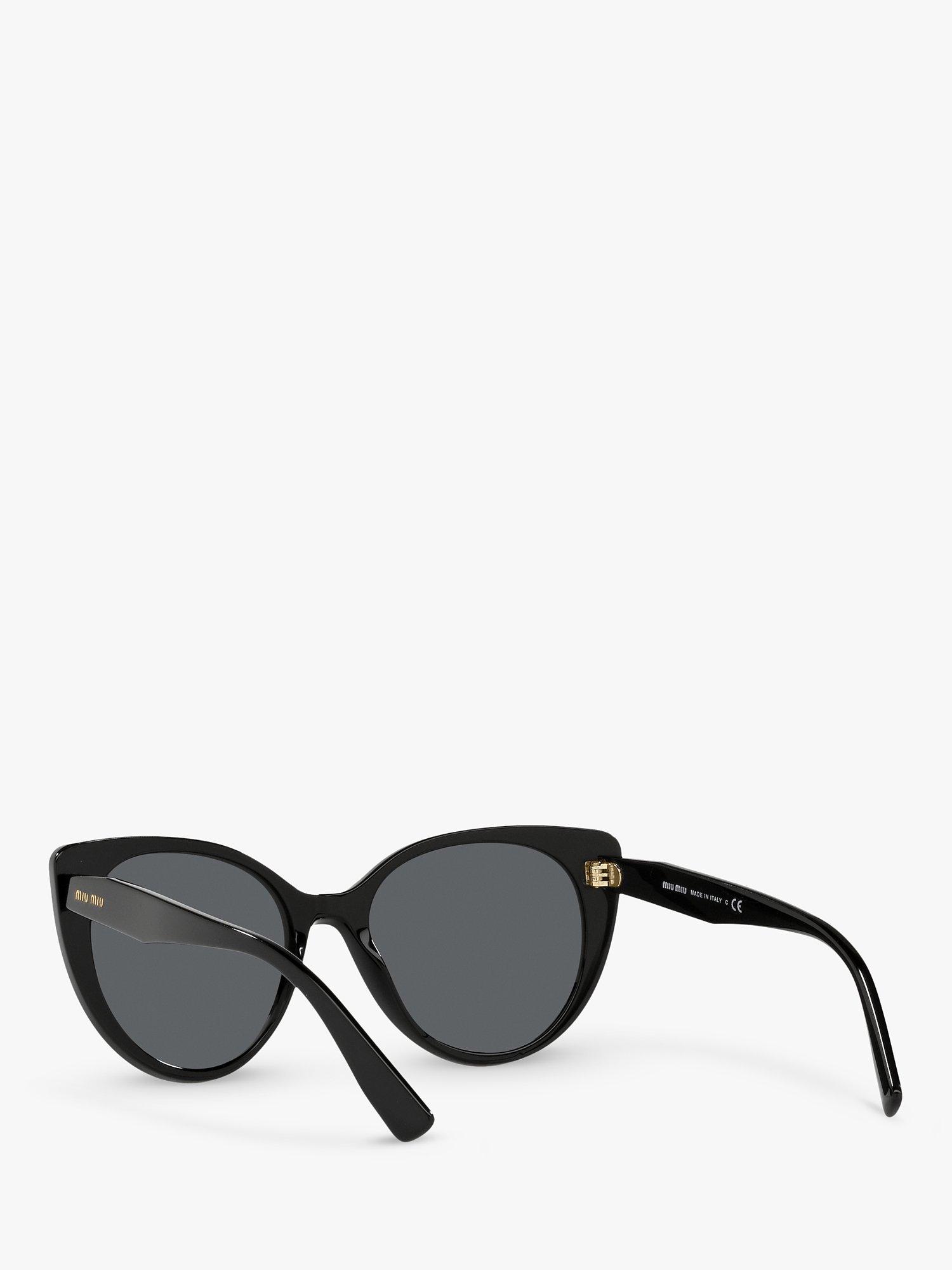 Product image 6 of 11, which shows Miu Miu MU 04XS Women's Cat's Eye Sunglasses, Black/Grey