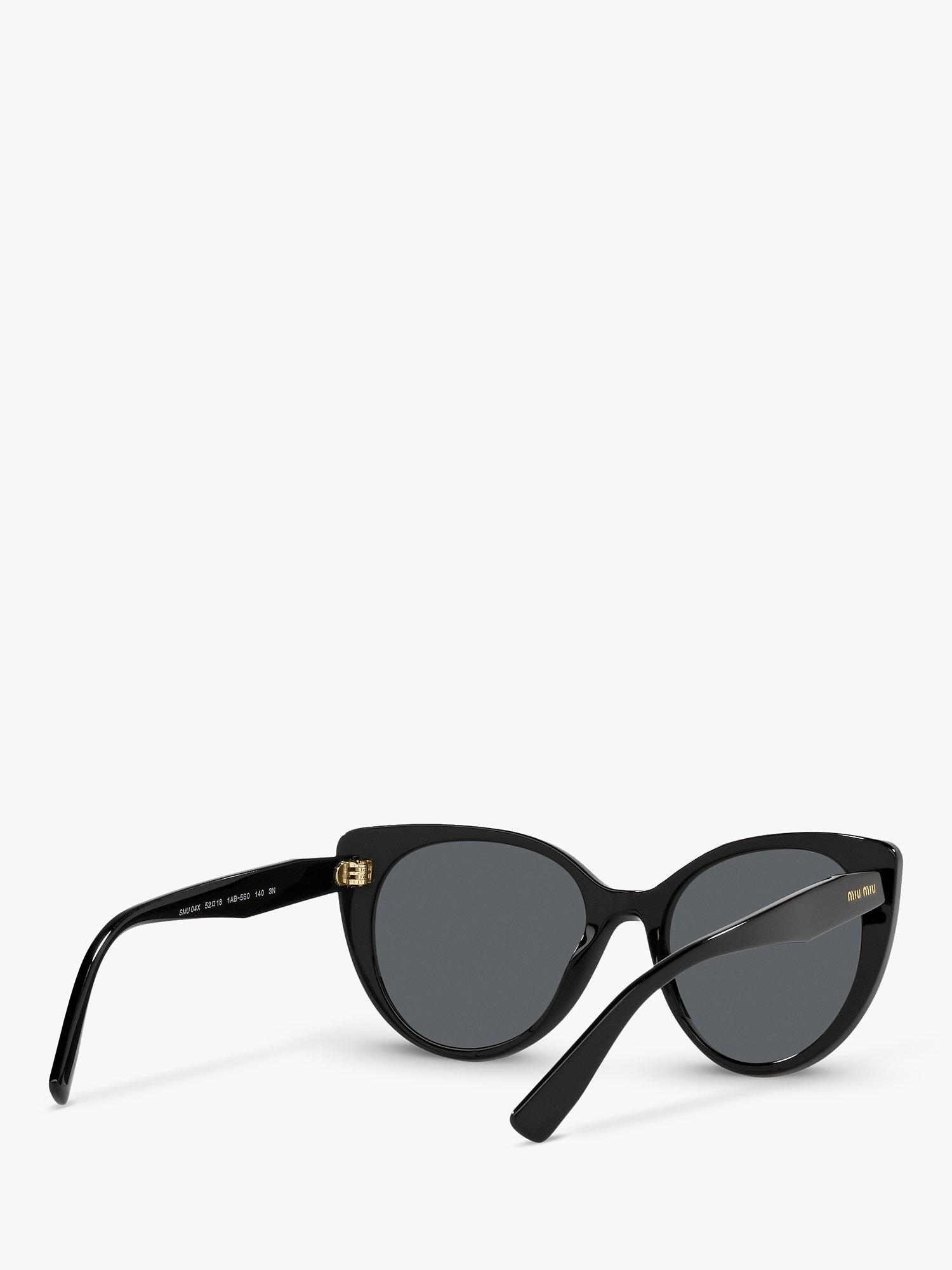 Product image 8 of 11, which shows Miu Miu MU 04XS Women's Cat's Eye Sunglasses, Black/Grey