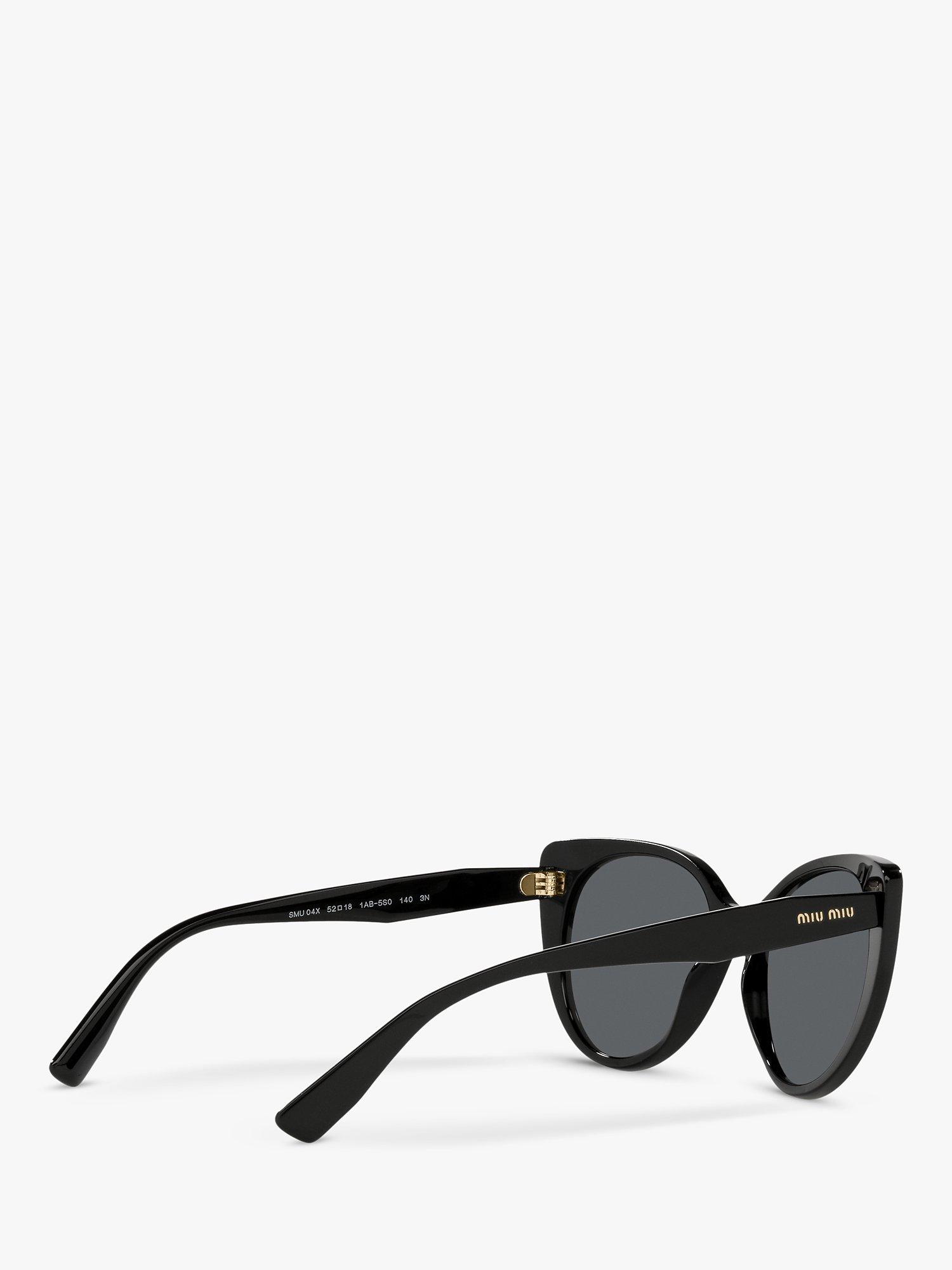 Product image 9 of 11, which shows Miu Miu MU 04XS Women's Cat's Eye Sunglasses, Black/Grey