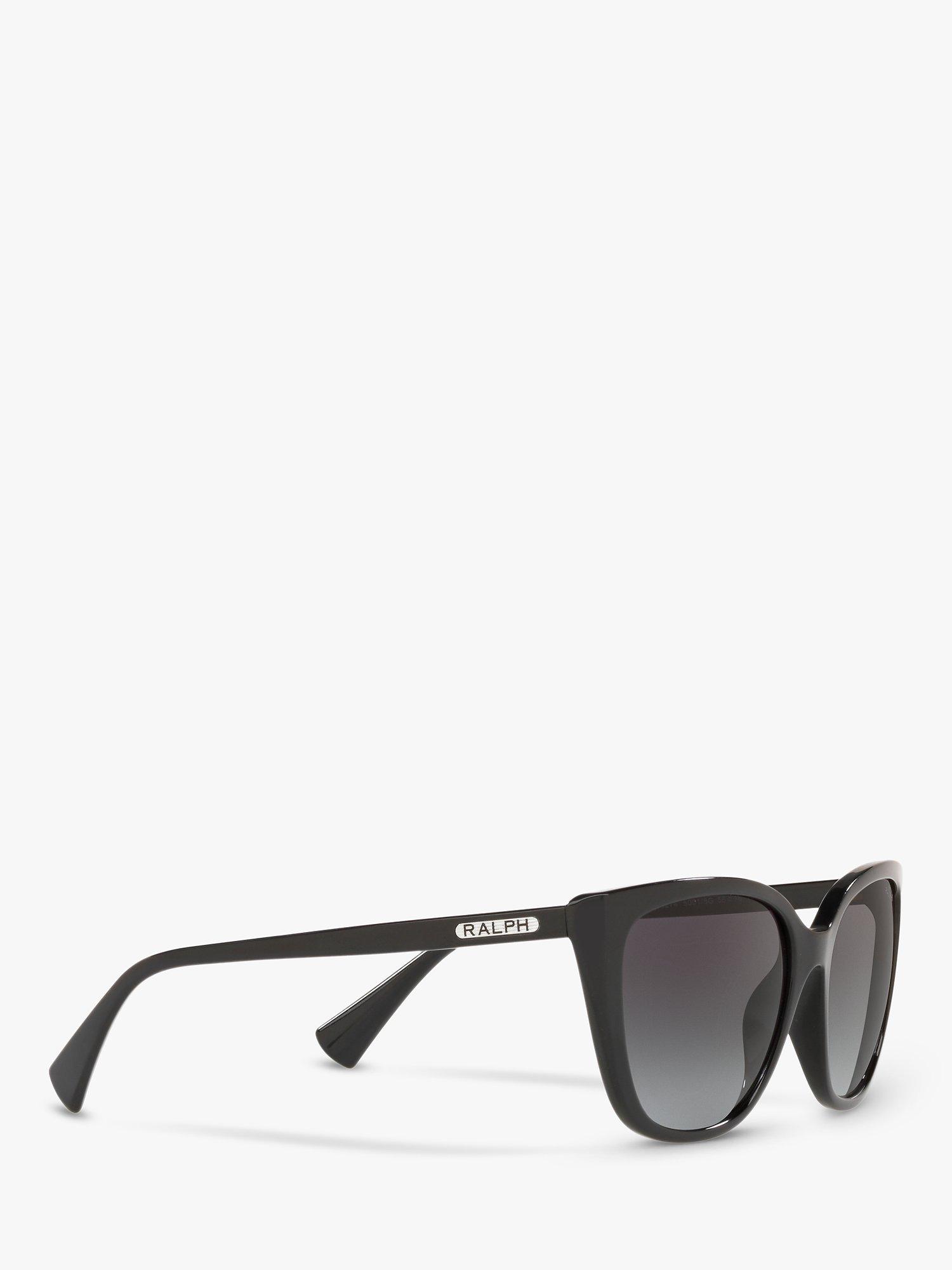 Product image 11 of 11, which shows Ralph RA5274 Women's Butterfly Shape Sunglasses, Black Gloss/Grey Gradient