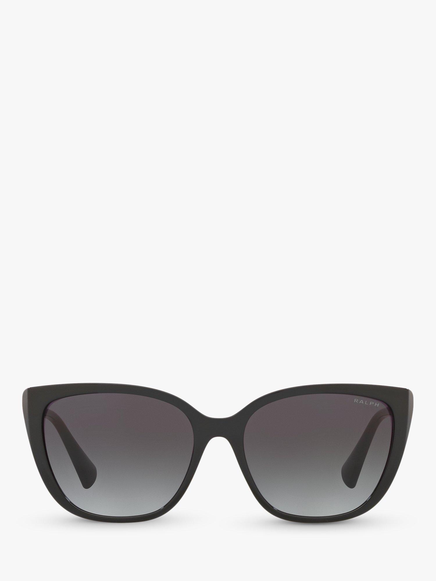Product image 3 of 11, which shows Ralph RA5274 Women's Butterfly Shape Sunglasses, Black Gloss/Grey Gradient