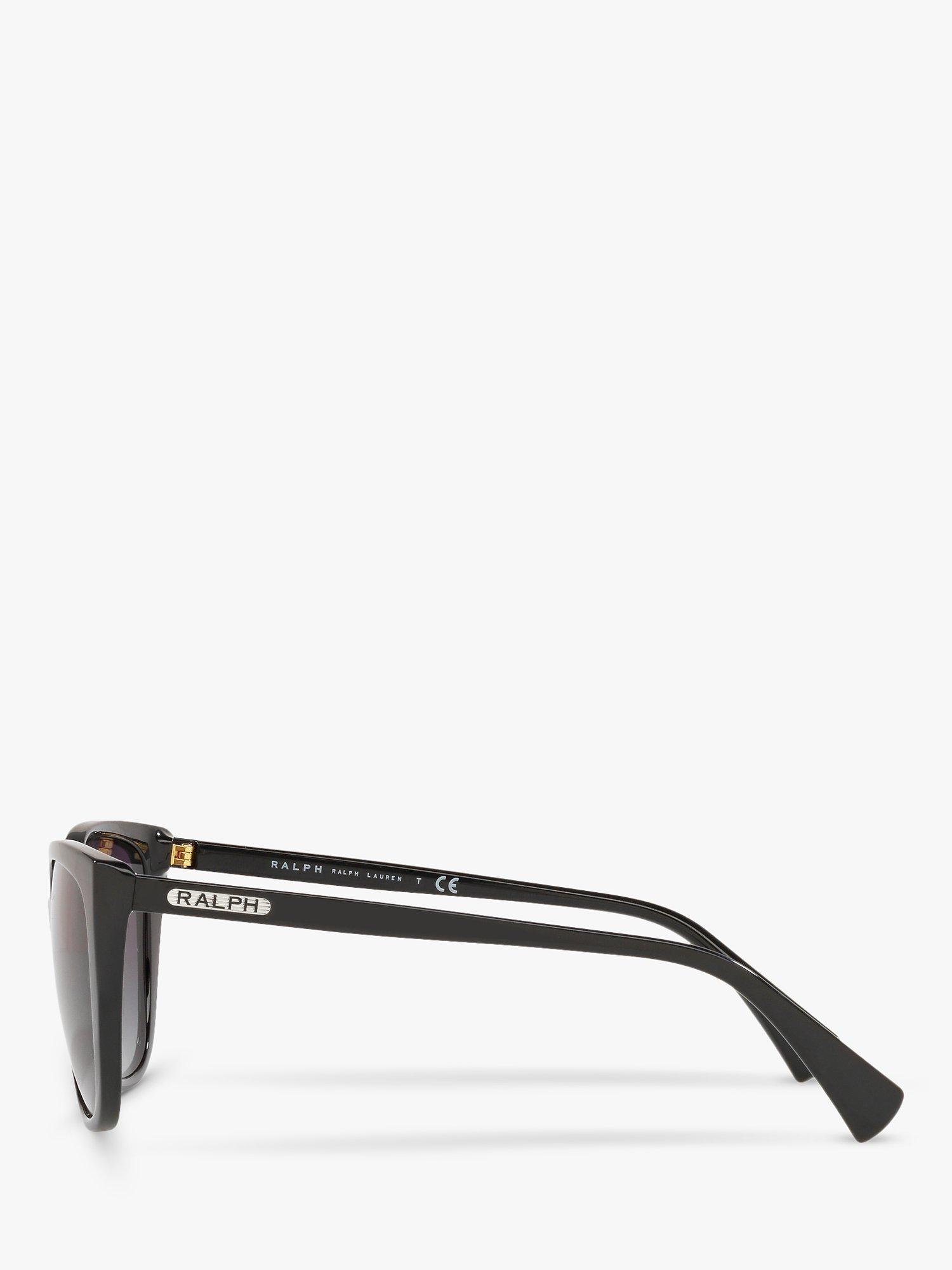 Product image 4 of 11, which shows Ralph RA5274 Women's Butterfly Shape Sunglasses, Black Gloss/Grey Gradient