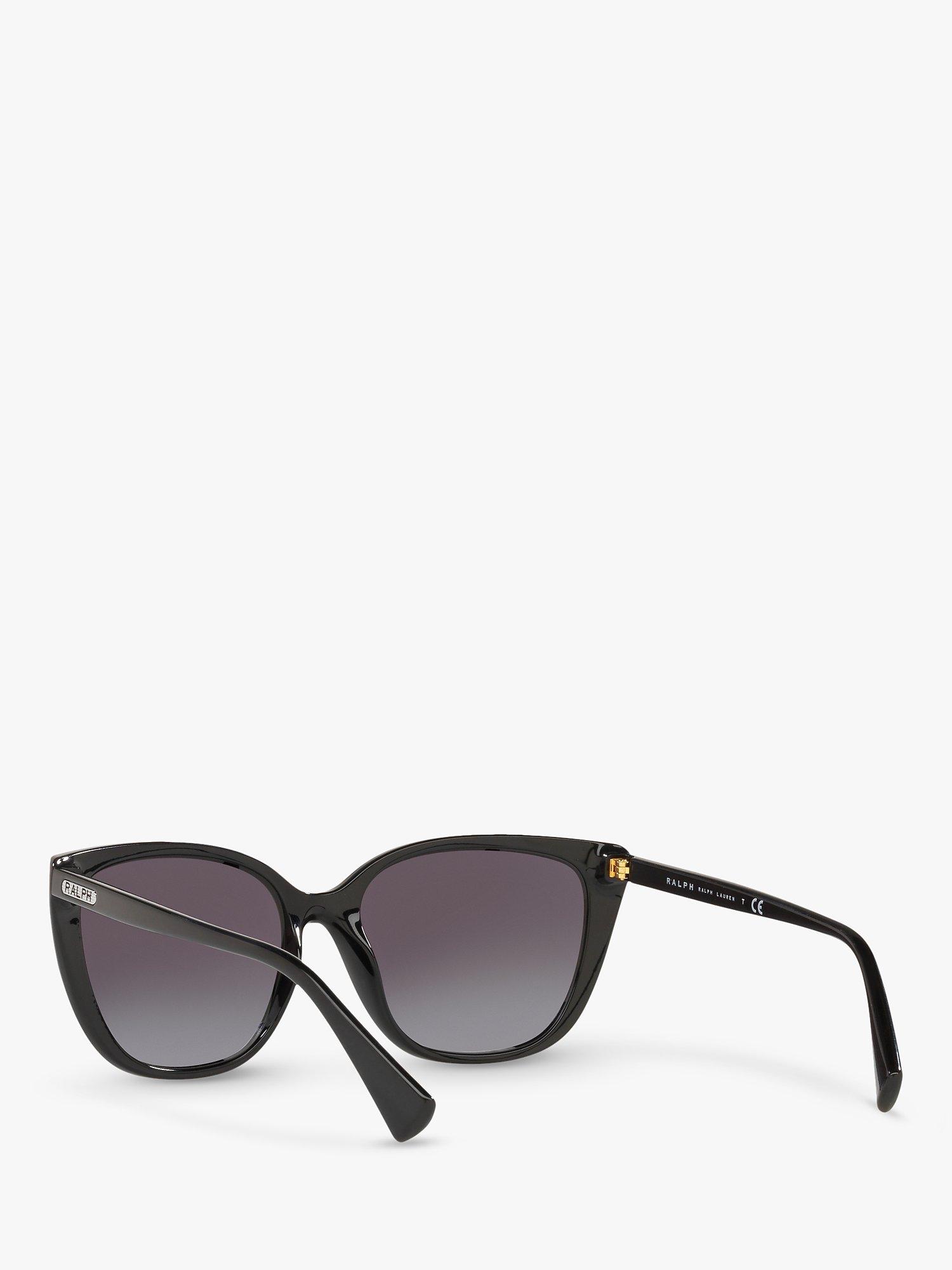 Product image 6 of 11, which shows Ralph RA5274 Women's Butterfly Shape Sunglasses, Black Gloss/Grey Gradient