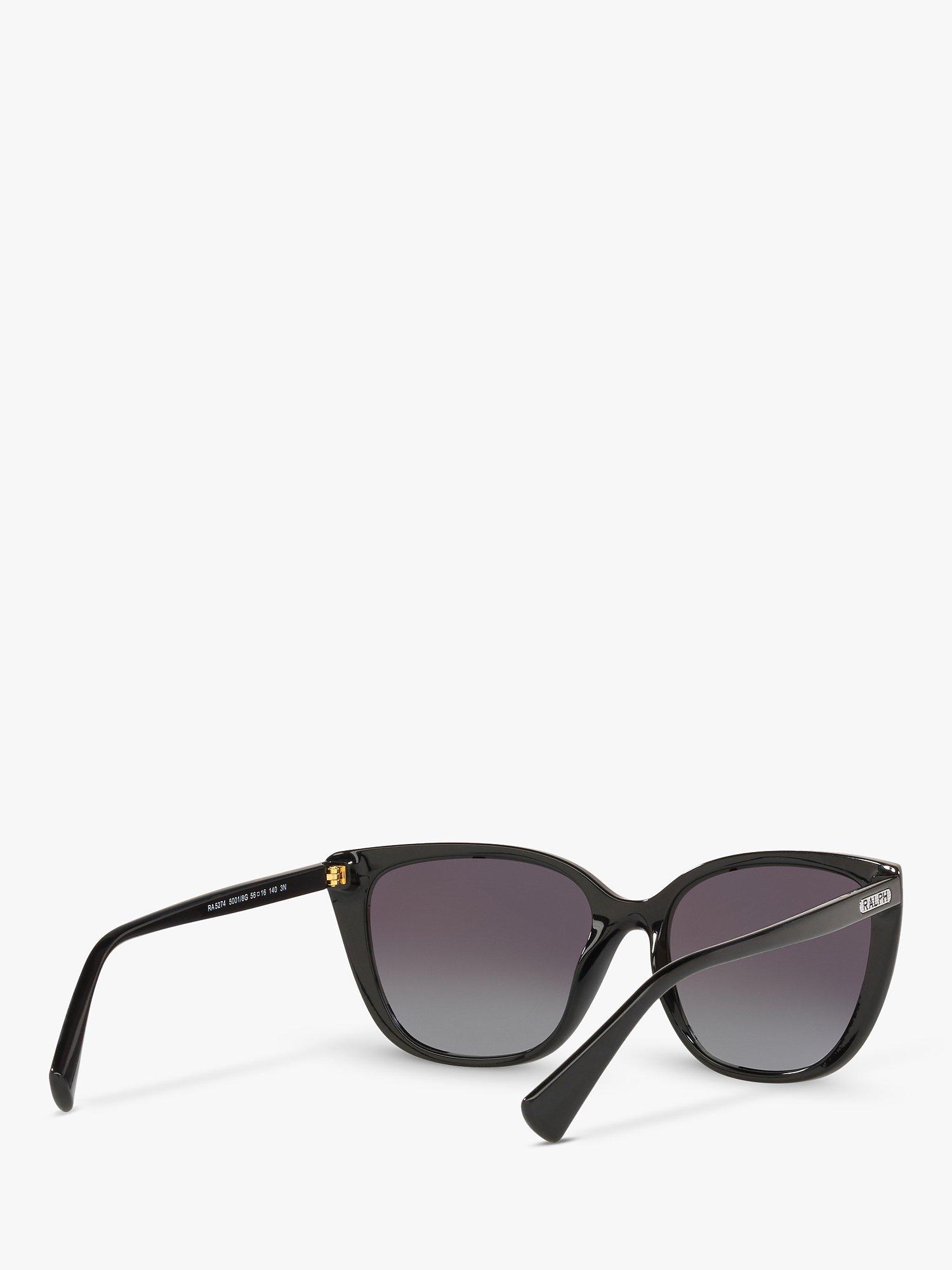 Product image 8 of 11, which shows Ralph RA5274 Women's Butterfly Shape Sunglasses, Black Gloss/Grey Gradient