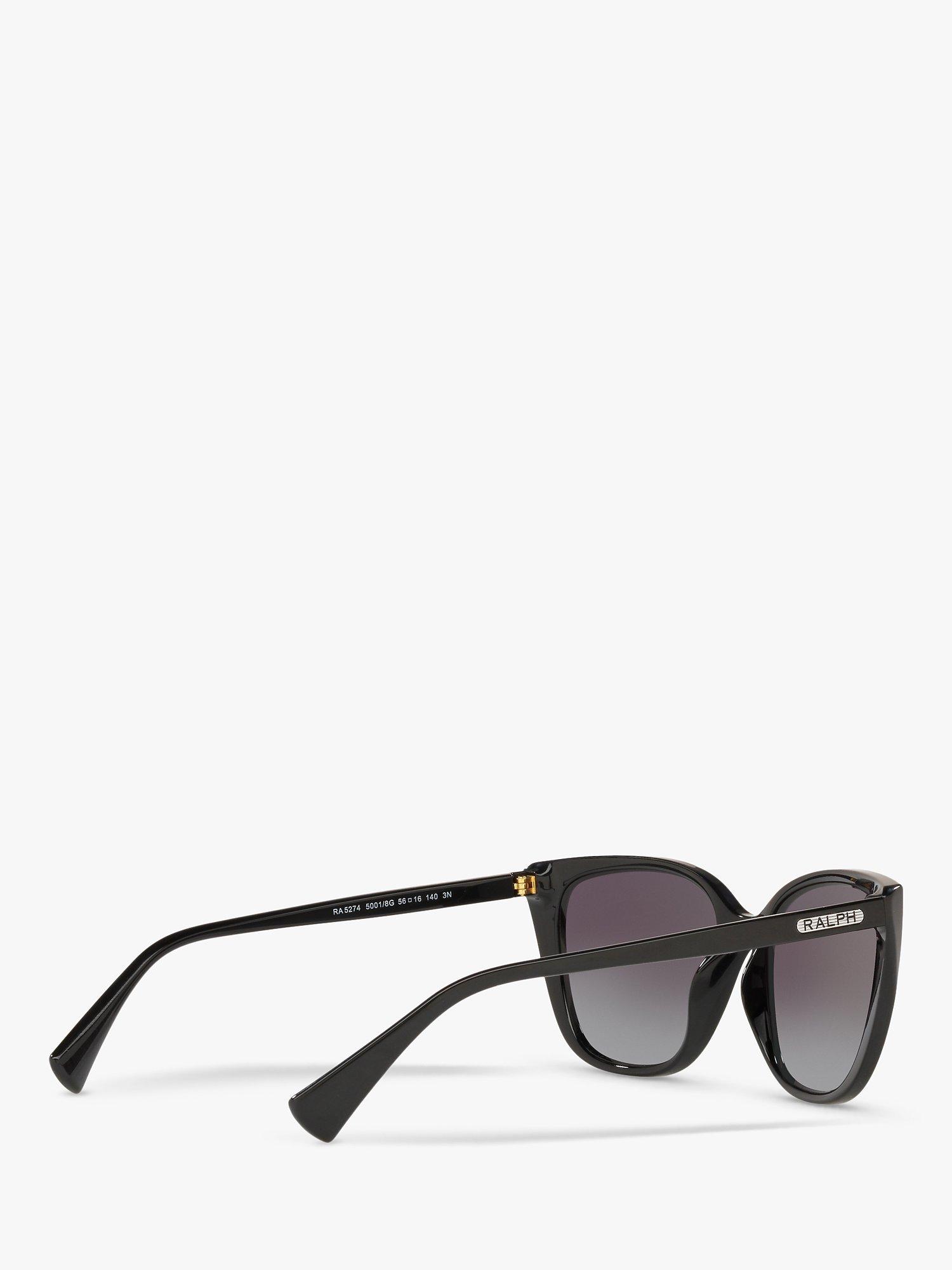 Product image 9 of 11, which shows Ralph RA5274 Women's Butterfly Shape Sunglasses, Black Gloss/Grey Gradient