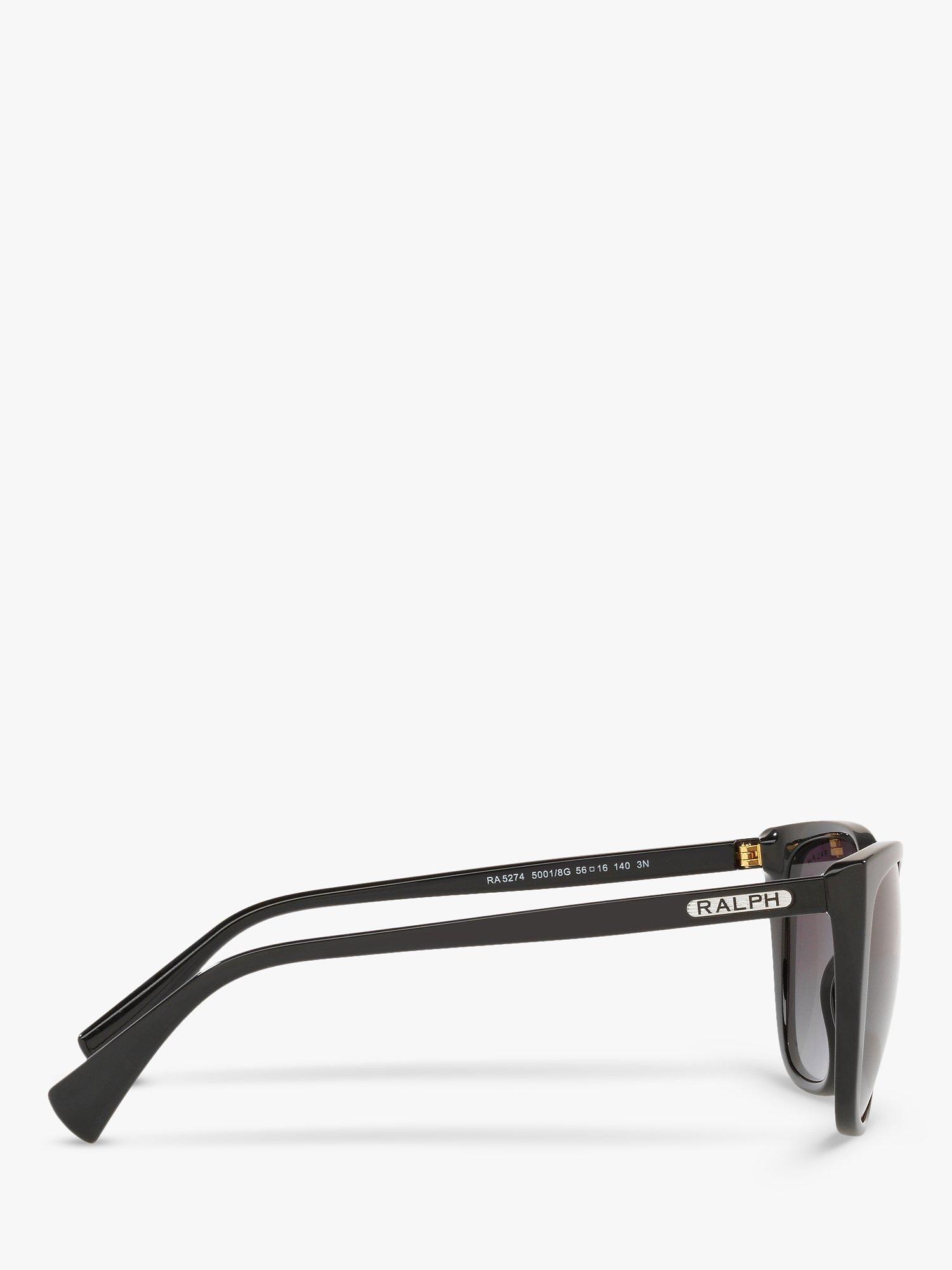 Product image 10 of 11, which shows Ralph RA5274 Women's Butterfly Shape Sunglasses, Black Gloss/Grey Gradient